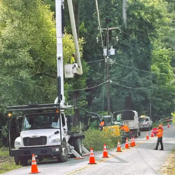 Tree trimming roadside worker equipment