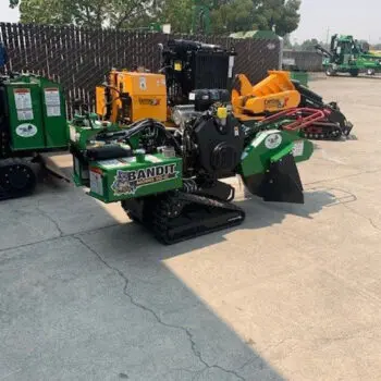 Tree trimming equipment in yard